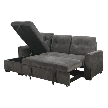 Carolina Dark Gray 2-Piece Reversible Sectional Pull-Out Bed - Ornate Home