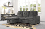 Carolina Dark Gray 2-Piece Reversible Sectional Pull-Out Bed - Ornate Home
