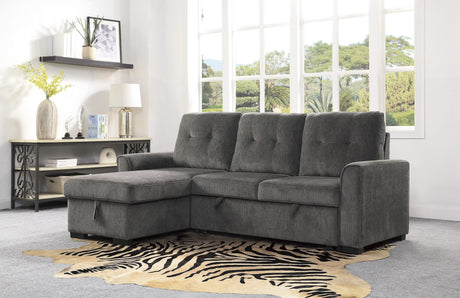 Carolina Dark Gray 2-Piece Reversible Sectional Pull-Out Bed - Ornate Home