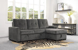 Carolina Dark Gray 2-Piece Reversible Sectional Pull-Out Bed - Ornate Home