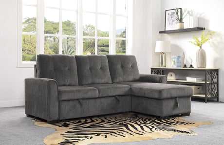 Carolina Dark Gray 2-Piece Reversible Sectional Pull-Out Bed - Ornate Home