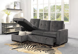Carolina Dark Gray 2-Piece Reversible Sectional Pull-Out Bed - Ornate Home