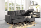 Carolina Dark Gray 2-Piece Reversible Sectional Pull-Out Bed - Ornate Home