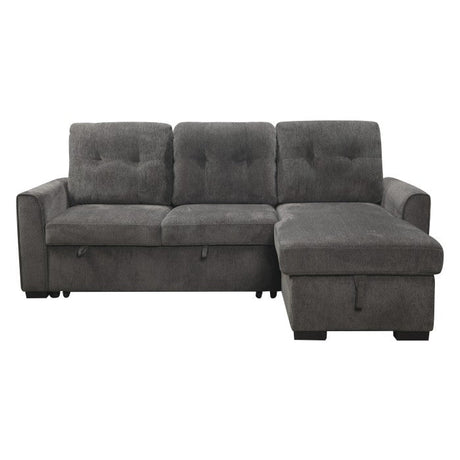 Carolina Dark Gray 2-Piece Reversible Sectional Pull-Out Bed - Ornate Home