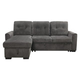 Carolina Dark Gray 2-Piece Reversible Sectional Pull-Out Bed - Ornate Home