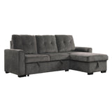 Carolina Dark Gray 2-Piece Reversible Sectional Pull-Out Bed - Ornate Home