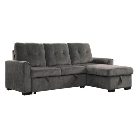 Carolina Dark Gray 2-Piece Reversible Sectional Pull-Out Bed - Ornate Home
