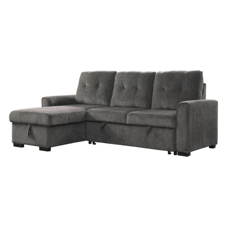 Carolina Dark Gray 2-Piece Reversible Sectional Pull-Out Bed - Ornate Home