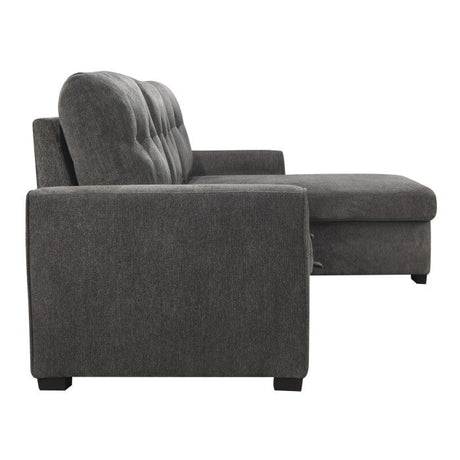Carolina Dark Gray 2-Piece Reversible Sectional Pull-Out Bed - Ornate Home