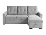 Carolina Gray 2-Piece Reversible Sectional Pull-Out Bed - Ornate Home