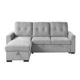 Carolina Gray 2-Piece Reversible Sectional Pull-Out Bed - Ornate Home