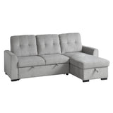 Carolina Gray 2-Piece Reversible Sectional Pull-Out Bed - Ornate Home