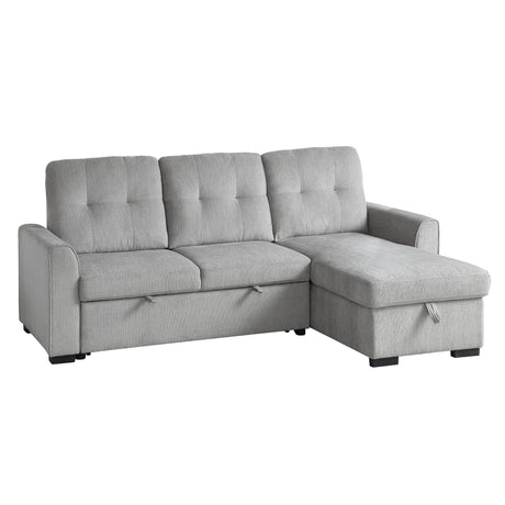 Carolina Gray 2-Piece Reversible Sectional Pull-Out Bed - Ornate Home