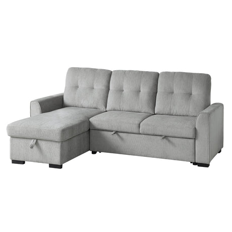 Carolina Gray 2-Piece Reversible Sectional Pull-Out Bed - Ornate Home