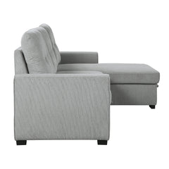 Carolina Gray 2-Piece Reversible Sectional Pull-Out Bed - Ornate Home