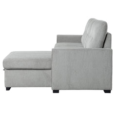 Carolina Gray 2-Piece Reversible Sectional Pull-Out Bed - Ornate Home