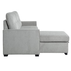 Carolina Gray 2-Piece Reversible Sectional Pull-Out Bed - Ornate Home