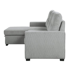 Carolina Gray 2-Piece Reversible Sectional Pull-Out Bed - Ornate Home