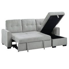 Carolina Gray 2-Piece Reversible Sectional Pull-Out Bed - Ornate Home