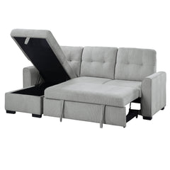 Carolina Gray 2-Piece Reversible Sectional Pull-Out Bed - Ornate Home
