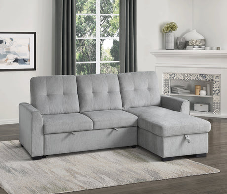 Carolina Gray 2-Piece Reversible Sectional Pull-Out Bed - Ornate Home
