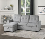 Carolina Gray 2-Piece Reversible Sectional Pull-Out Bed - Ornate Home