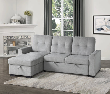 Carolina Gray 2-Piece Reversible Sectional Pull-Out Bed - Ornate Home