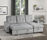 Carolina Gray 2-Piece Reversible Sectional Pull-Out Bed - Ornate Home