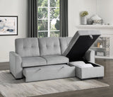 Carolina Gray 2-Piece Reversible Sectional Pull-Out Bed - Ornate Home