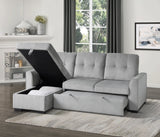 Carolina Gray 2-Piece Reversible Sectional Pull-Out Bed - Ornate Home