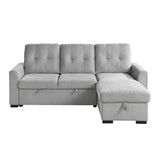 Carolina Gray 2-Piece Reversible Sectional Pull-Out Bed - Ornate Home