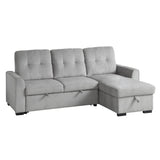 Carolina Gray 2-Piece Reversible Sectional Pull-Out Bed - Ornate Home