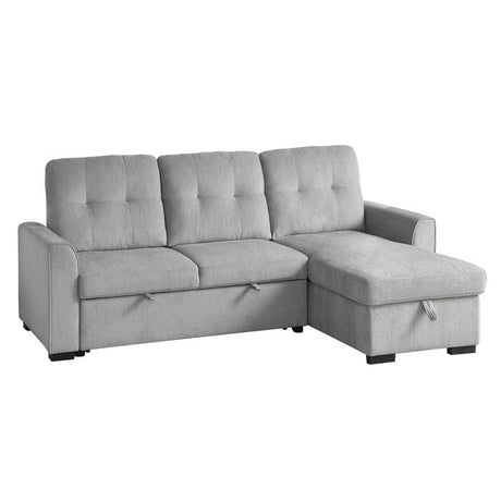 Carolina Gray 2-Piece Reversible Sectional Pull-Out Bed - Ornate Home