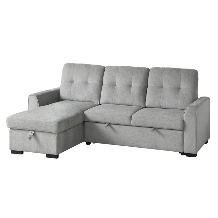 Carolina Gray 2-Piece Reversible Sectional Pull-Out Bed - Ornate Home