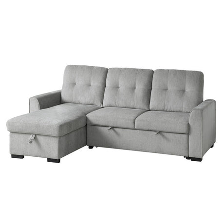 Carolina Gray 2-Piece Reversible Sectional Pull-Out Bed - Ornate Home