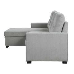 Carolina Gray 2-Piece Reversible Sectional Pull-Out Bed - Ornate Home