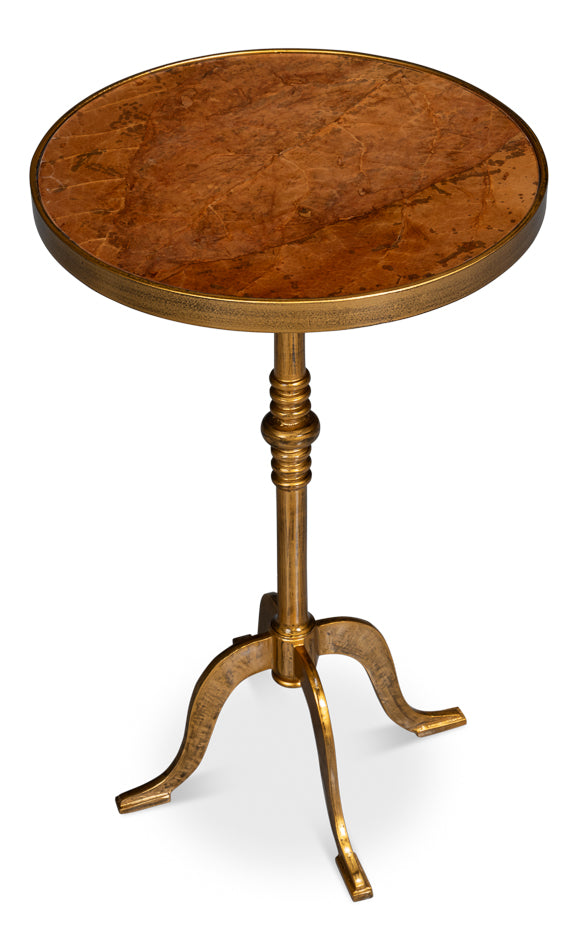 Carolina Leaf Gold Side Table - Ornate Home