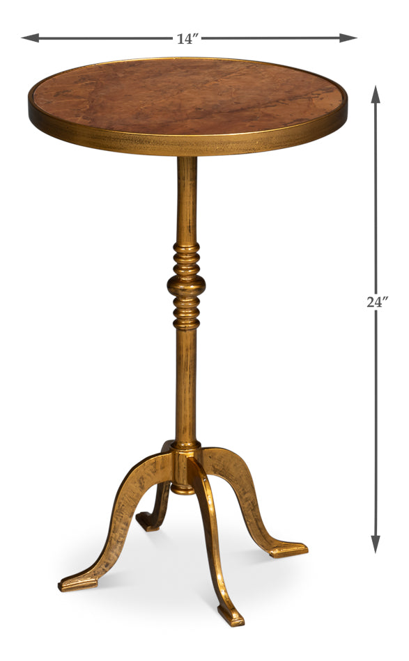 Carolina Leaf Gold Side Table - Ornate Home