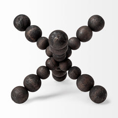 Carollan Black Large Geometric Wood Ball Jack - Ornate Home