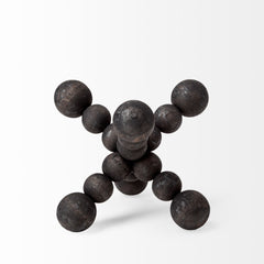 Carollan Black Small Geometric Wood Ball Jack - Ornate Home