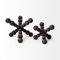 Carollan Black Small Geometric Wood Ball Jack - Ornate Home
