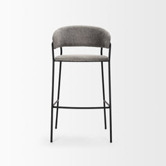 Carolyn Gray/Matte Black Bar Stool Fabric & Metal
