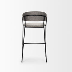Carolyn Gray/Matte Black Bar Stool Fabric & Metal