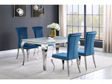 Carone Blue White Glass Top Dining Room Set - Ornate Home