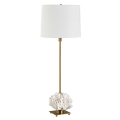 Caronia Brass/White Coral Buffet Lamp - Ornate Home