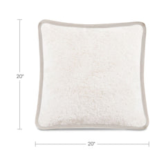 Carr Cream Faux Fur 20-in Cushion - Ornate Home