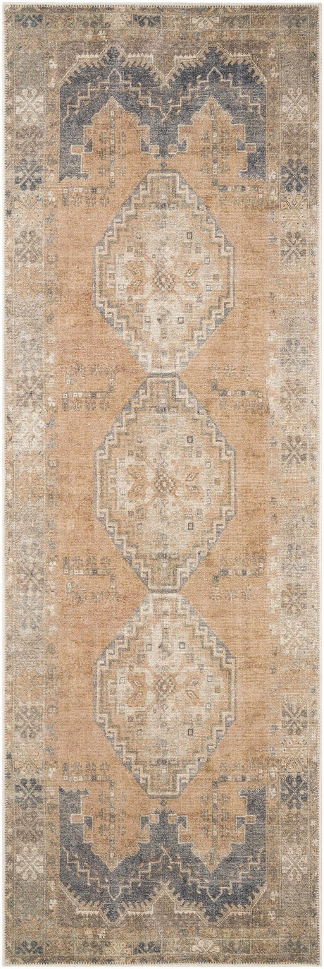 Carrabelle Peach Washable Area Rug - Clearance - Ornate Home