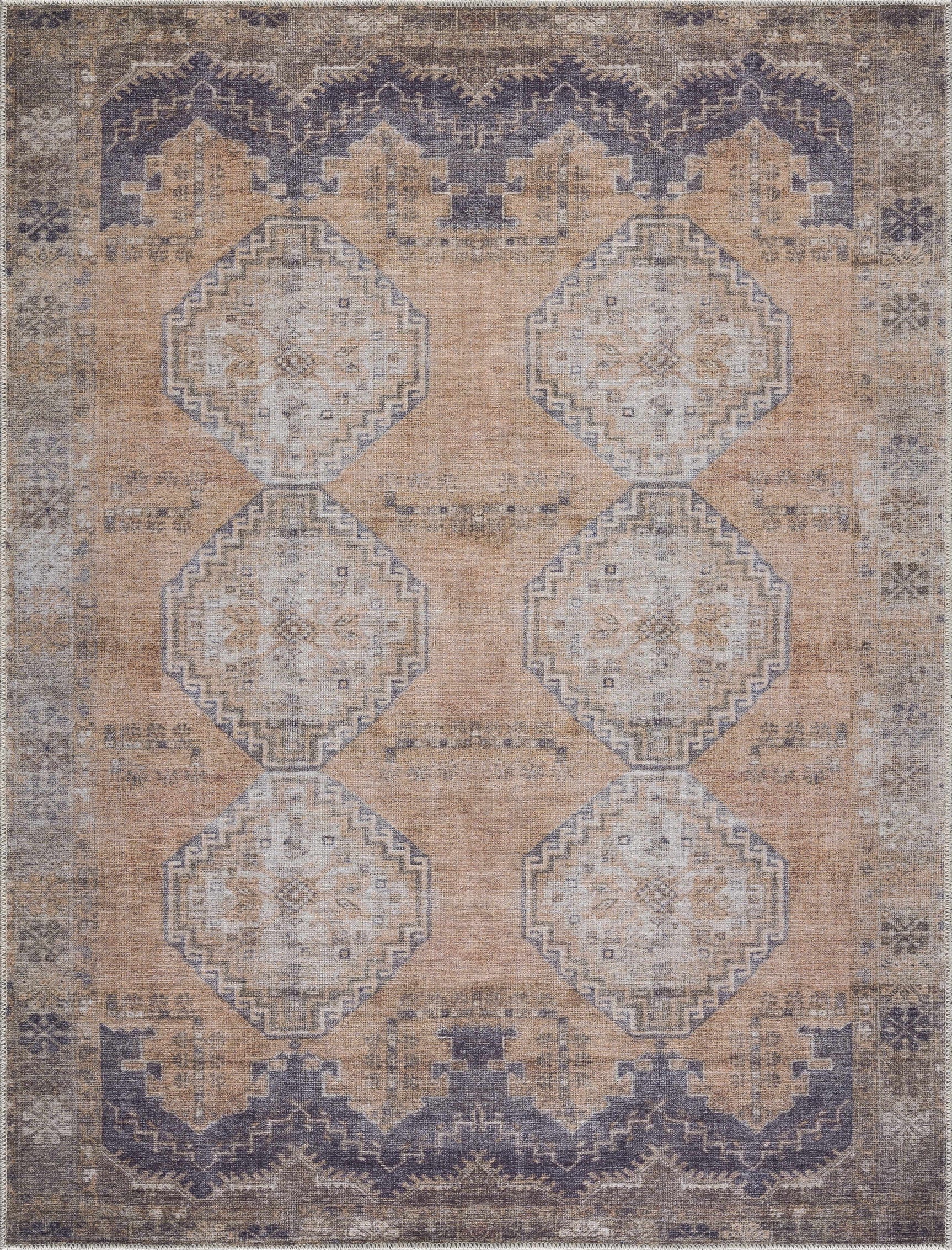 Carrabelle Peach Washable Area Rug - Clearance - Ornate Home