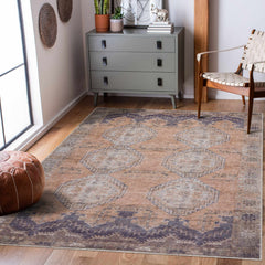 Carrabelle Peach Washable Area Rug - Clearance - Ornate Home
