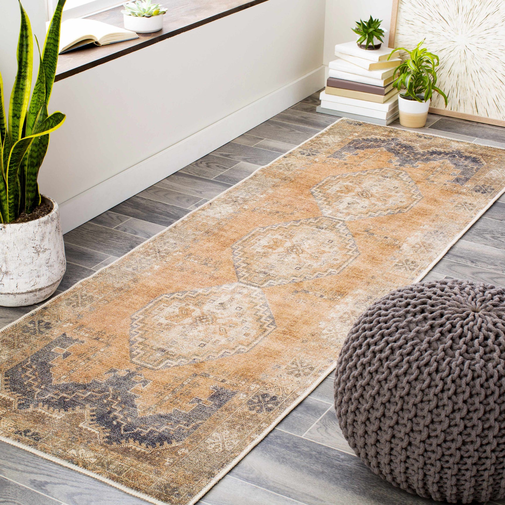 Carrabelle Peach Washable Area Rug - Clearance - Ornate Home